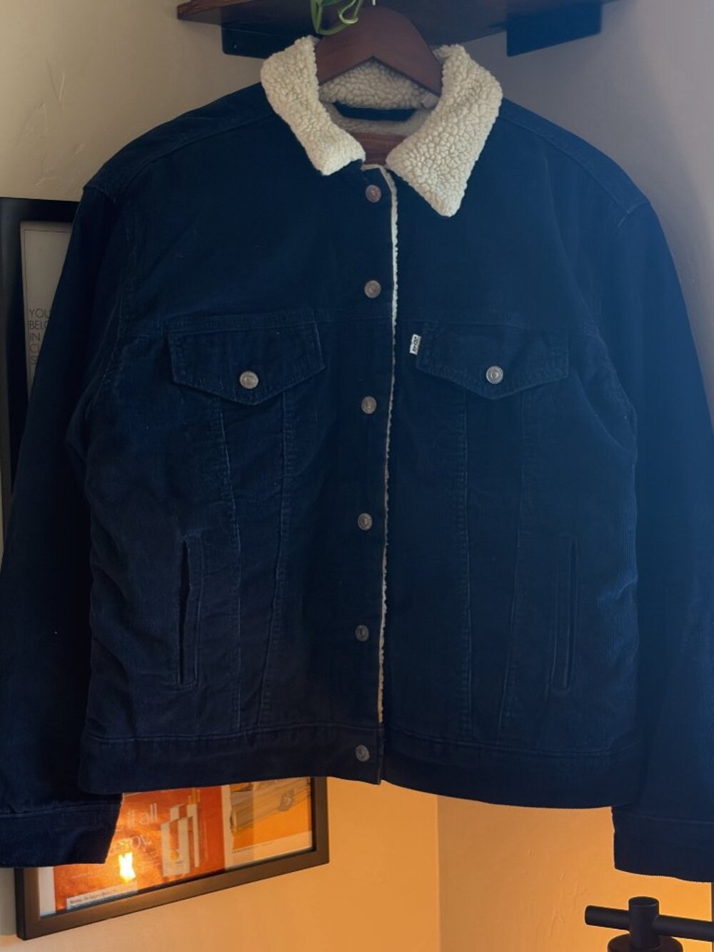 Vintage Levi's Sherpa Denim Jacket Navy Men's L